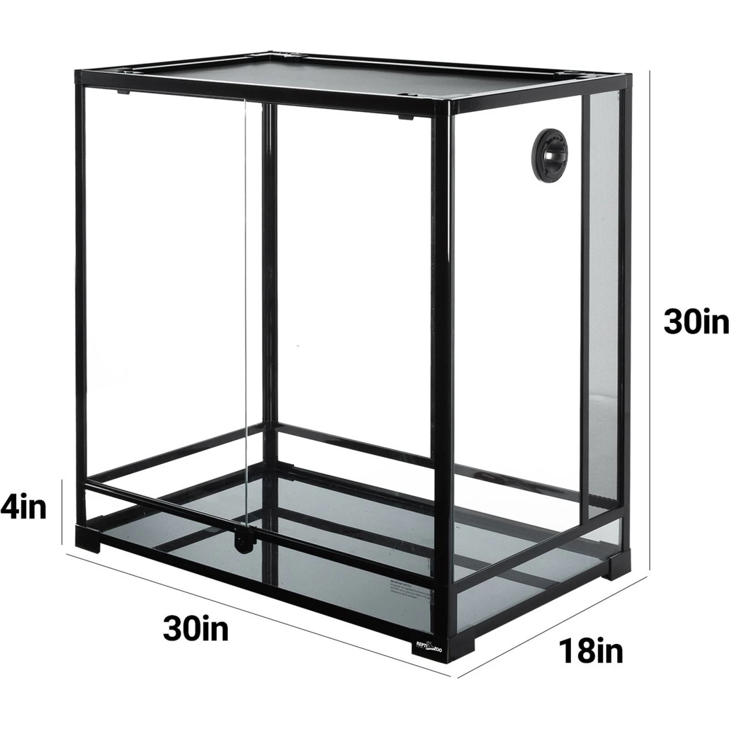 REPTI ZOO Tempered Glass Reptile Terrarium, Black - Image 4