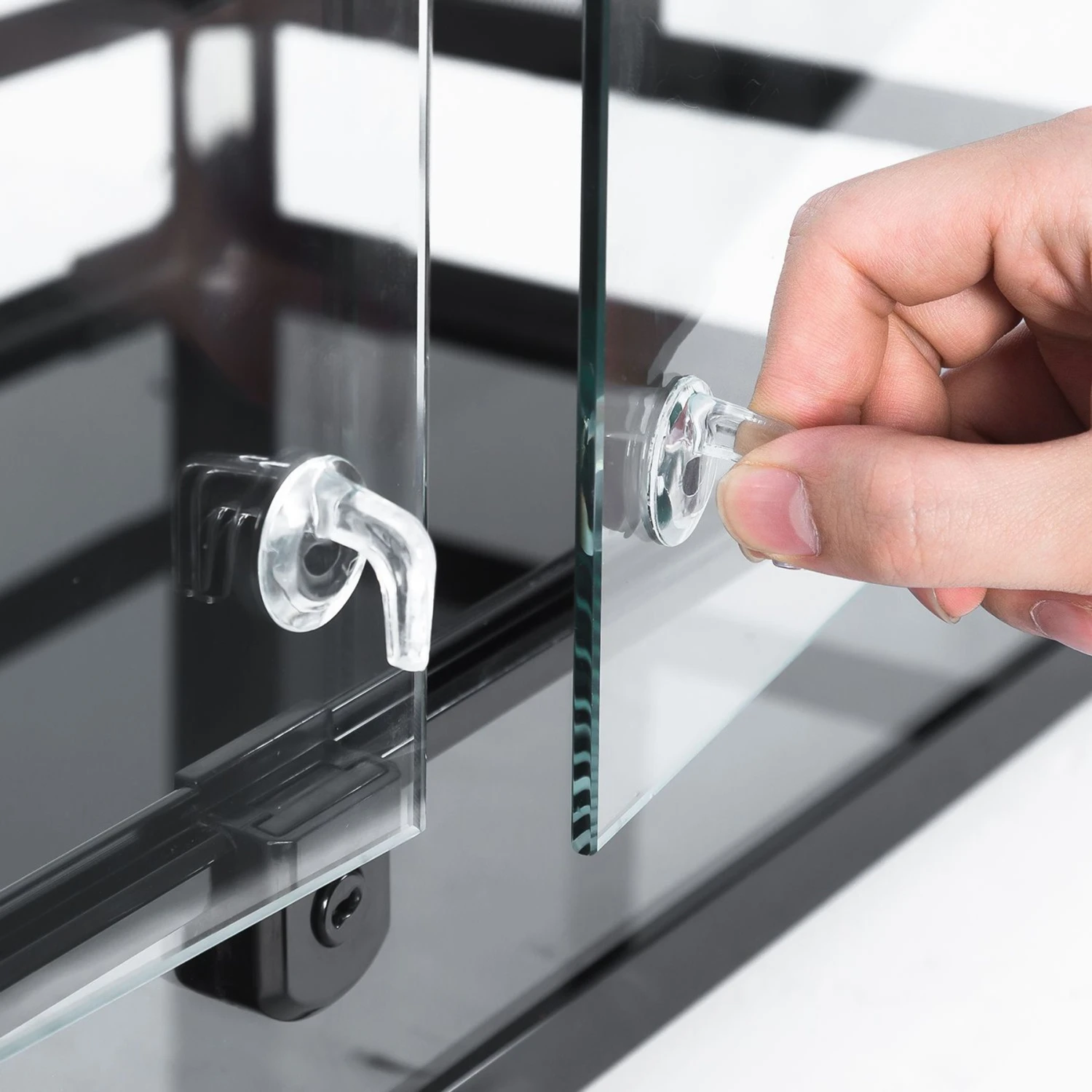 REPTI ZOO Tempered Glass Reptile Terrarium, Black - Image 5