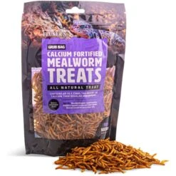 Fluker's Grub Dried Mealworms With Calcium Reptile Food, 3-oz Bag