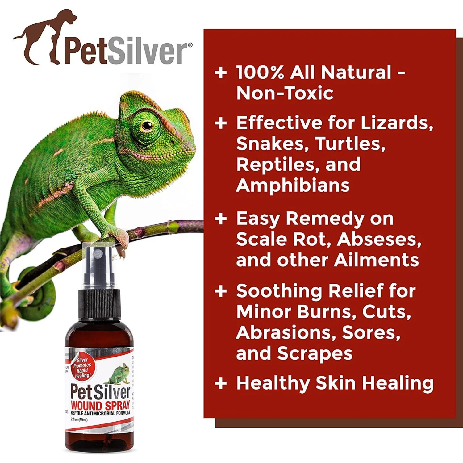 PetSilver Wound Spray For Reptiles, 2-oz Bottle - Image 2