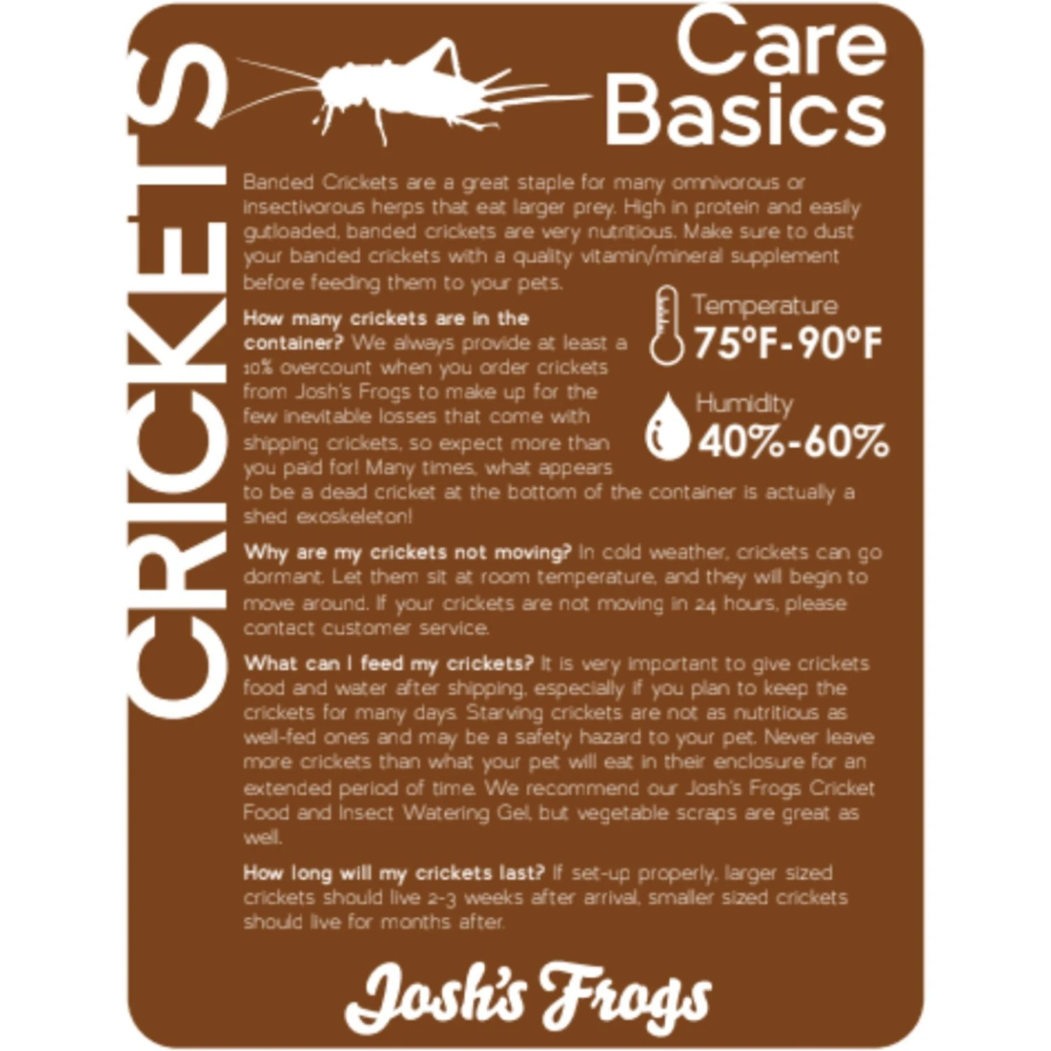 Josh's Frogs Large Adult Banded Crickets Live Feed Reptile Food, 1-in - Image 2