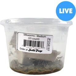 Josh's Frogs Silkworms Live Feed Reptile Food, Medium, 25 Count