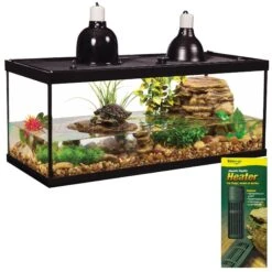 Tetrafauna Aquatic Turtle Deluxe Aquarium Kit & Tetrafauna Aquatic Reptile Aquarium Heater