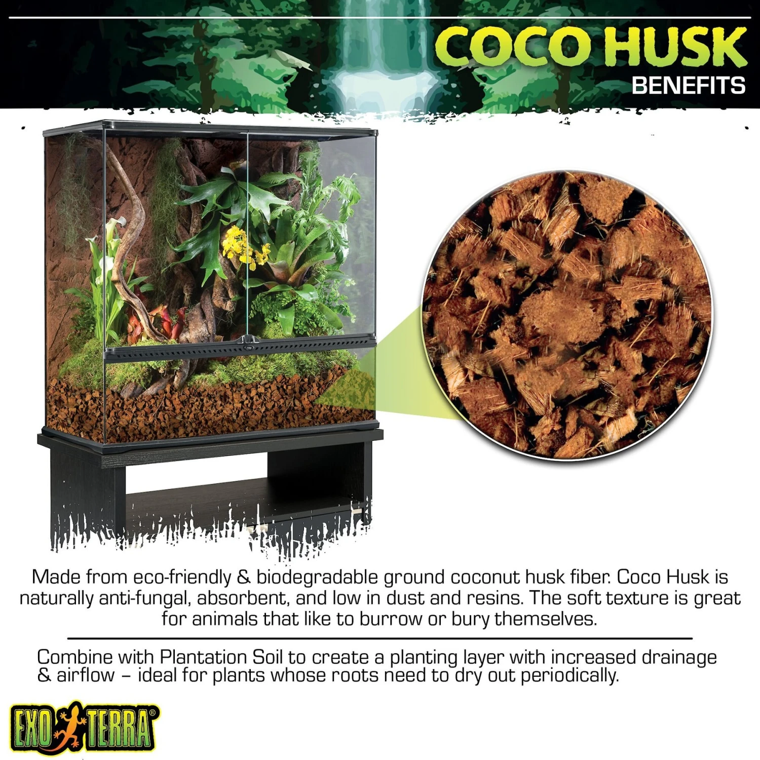 Exo Terra Coco Husk Tropical Terrarium Reptile Substrate - Image 3