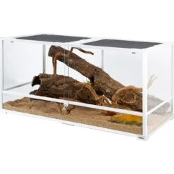 OiiBO 120-gal Large Tempered Glass Reptile Terrarium Habitat, White